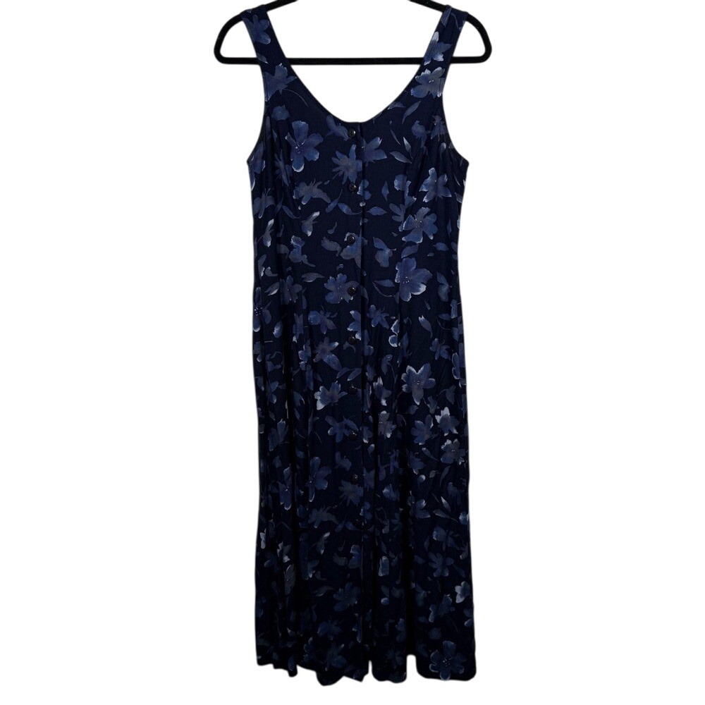 Vintage Blue Maxi‎ Scoop Neck Sleeveless Sundress